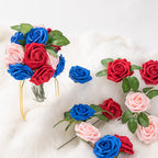 Rosas artificiales de 9" x 3" 25 piezas para bodas y eventos - Negro