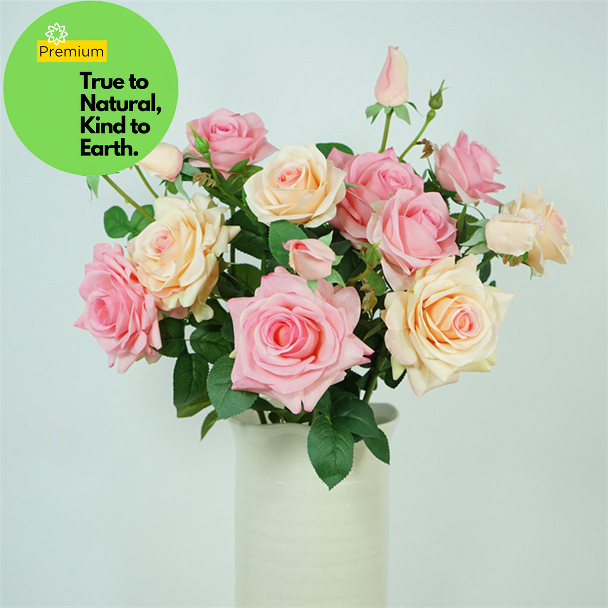 Rosas artificiales con tacto real de 29" x 12" para bodas y eventos - Blanco