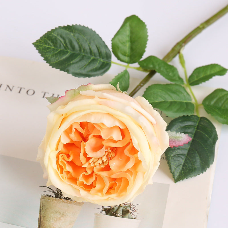 Rosas artificiales con tacto real de 18" para bodas y eventos - Champán