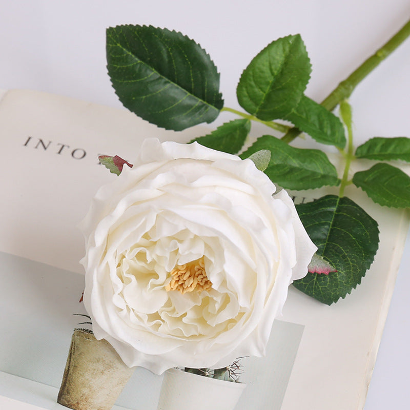 Rosas artificiales con tacto real de 18" para bodas y eventos - Blanco