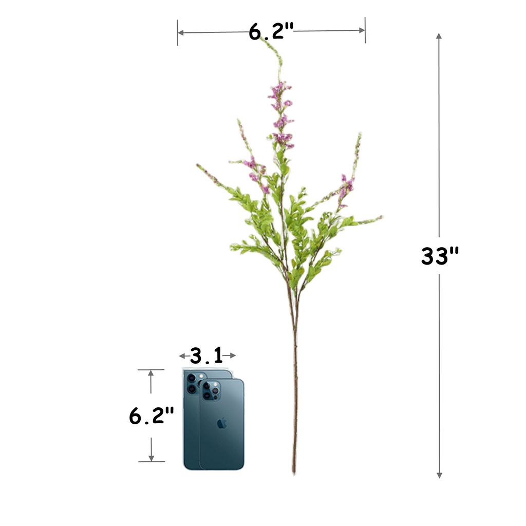 Tallos artificiales de 33" para decoración de interiores - Rosa