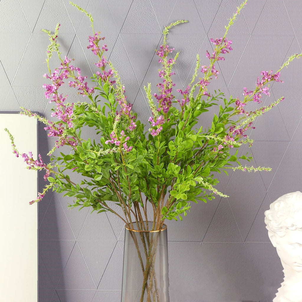 Tallos artificiales de 33" para decoración de interiores - Morado