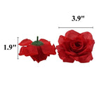 Rosas artificiales de 3" x 3" para bodas y eventos - Amarillo