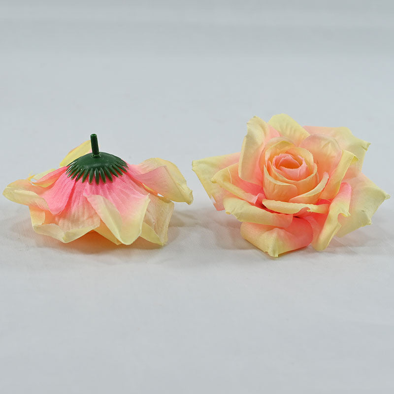 Rosas artificiales de 3" x 3" para bodas y eventos - Verde/rosa