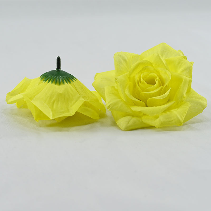 Rosas artificiales de 3" x 3" para bodas y eventos - Amarillo/rosa intenso