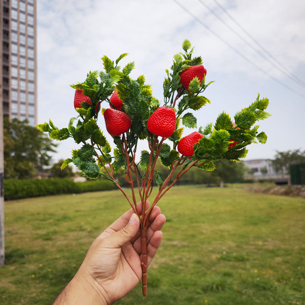 Bayas artificiales con resistencia a los rayos UV de 17" para jardín, balcón y terraza - 1 arbusto