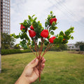 Bayas artificiales con resistencia a los rayos UV de 17" para jardín, balcón y terraza - 1 arbusto