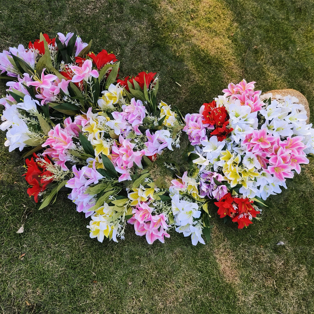Lirios artificiales con resistencia a los rayos UV de 13" 8 piezas para jardín, balcón y terraza - Amarillo