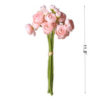 Ranúnculos artificiales de 12" x 5" para bodas y eventos - Crema