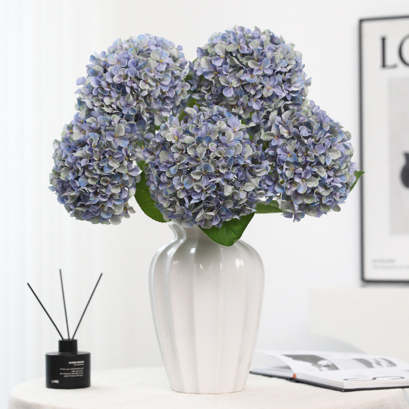 Hortensias artificiales con resistencia a los rayos UV de 26" para jardín, balcón y terraza - Azul