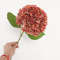 Hortensias artificiales con resistencia a los rayos UV de 26" para jardín, balcón y terraza - Rosa