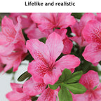 Azaleas artificiales con resistencia a los rayos UV de 17" para jardín, balcón y terraza - Rojo