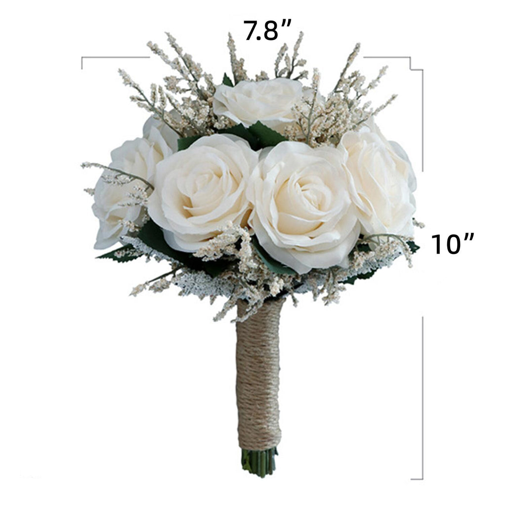 Rosas artificiales de 7" para bodas y eventos - Light champán/dusty