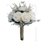 Rosas artificiales de 7" para bodas y eventos - Light champán/dusty