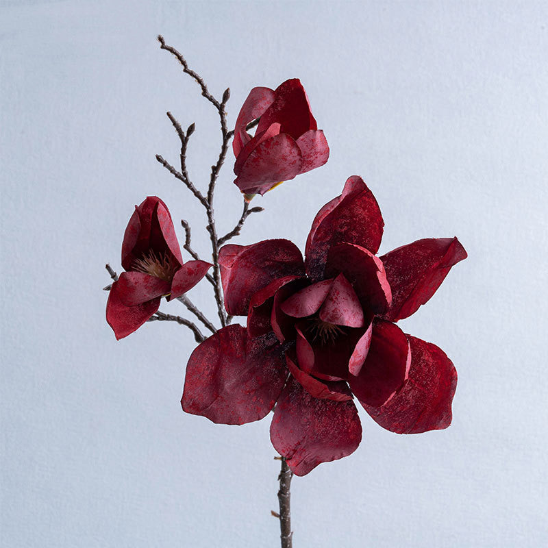 Magnolias artificiales de 19.6" para decoración de interiores - Rosa