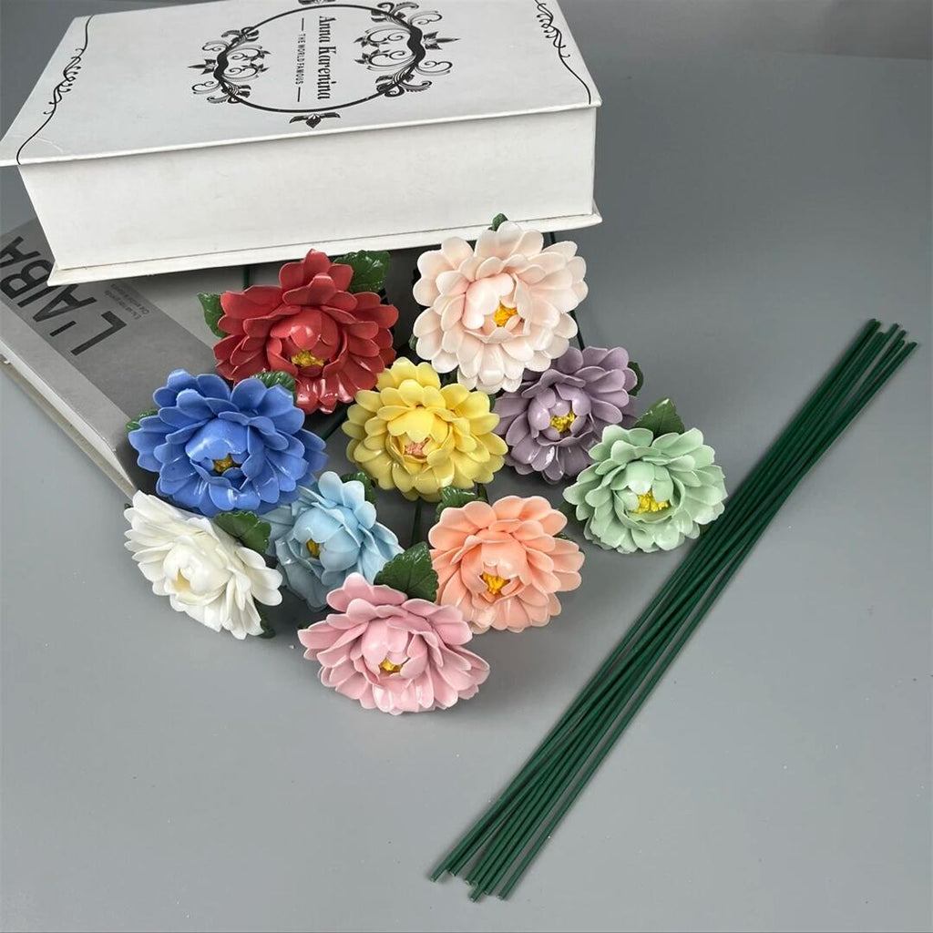 Tallos artificiales de 3" x 3" para arreglos florales y proyectos DIY - Rojo