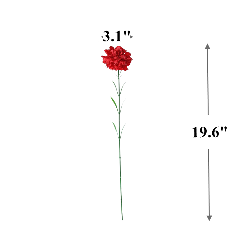 Claveles artificiales de 19" para bodas y eventos - Rojo