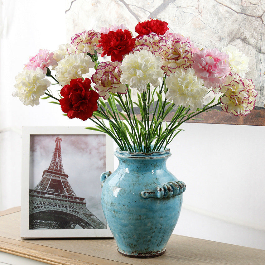 Claveles artificiales de 19" para bodas y eventos - Blanco