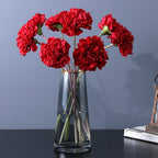 Claveles artificiales de 17" para jardín, balcón y terraza - Rojo
