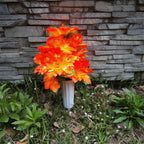 Flores artificiales para cementerio con resistencia a los rayos UV de 16" x 9" para jardín, balcón y terraza