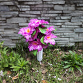 Flores artificiales para cementerio con resistencia a los rayos UV de 16" x 9" para jardín, balcón y terraza - Champán