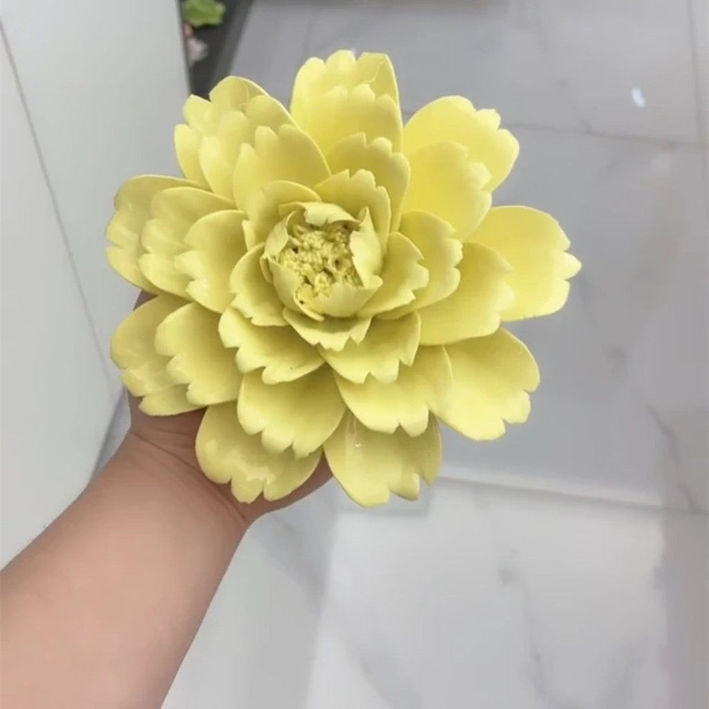 Peonías artificiales de 7" para decoración del hogar, eventos y escaparates - Amarillo