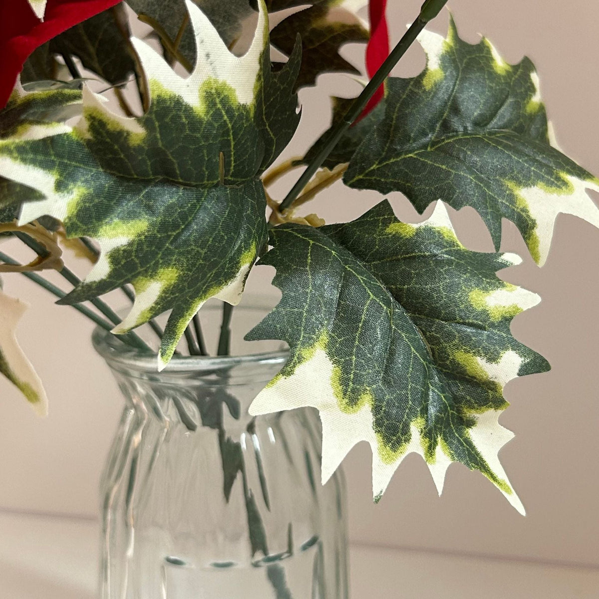 Flores de Pascua artificiales de 13.7" para decoración de interiores