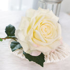 Rosas artificiales de 33" x 6" 3 piezas para bodas y eventos - Degradado amarillo