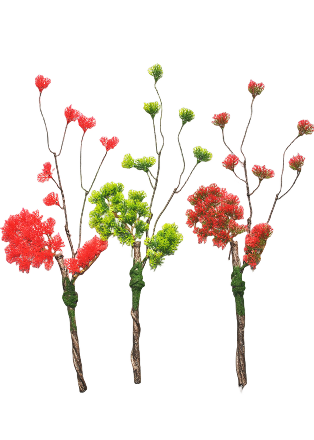 Ramas de pino artificiales de 15" x 6" 5 piezas para bodas y eventos - Naranja