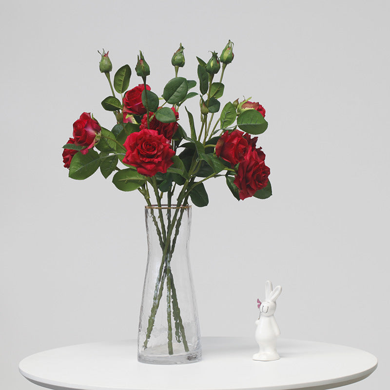 Rosas artificiales con tacto real de 20" para bodas y eventos - Crema
