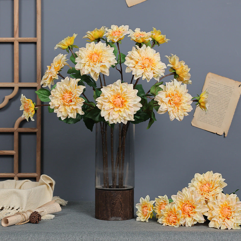 Dalias artificiales de 24" x 9" para bodas y eventos - Blanco