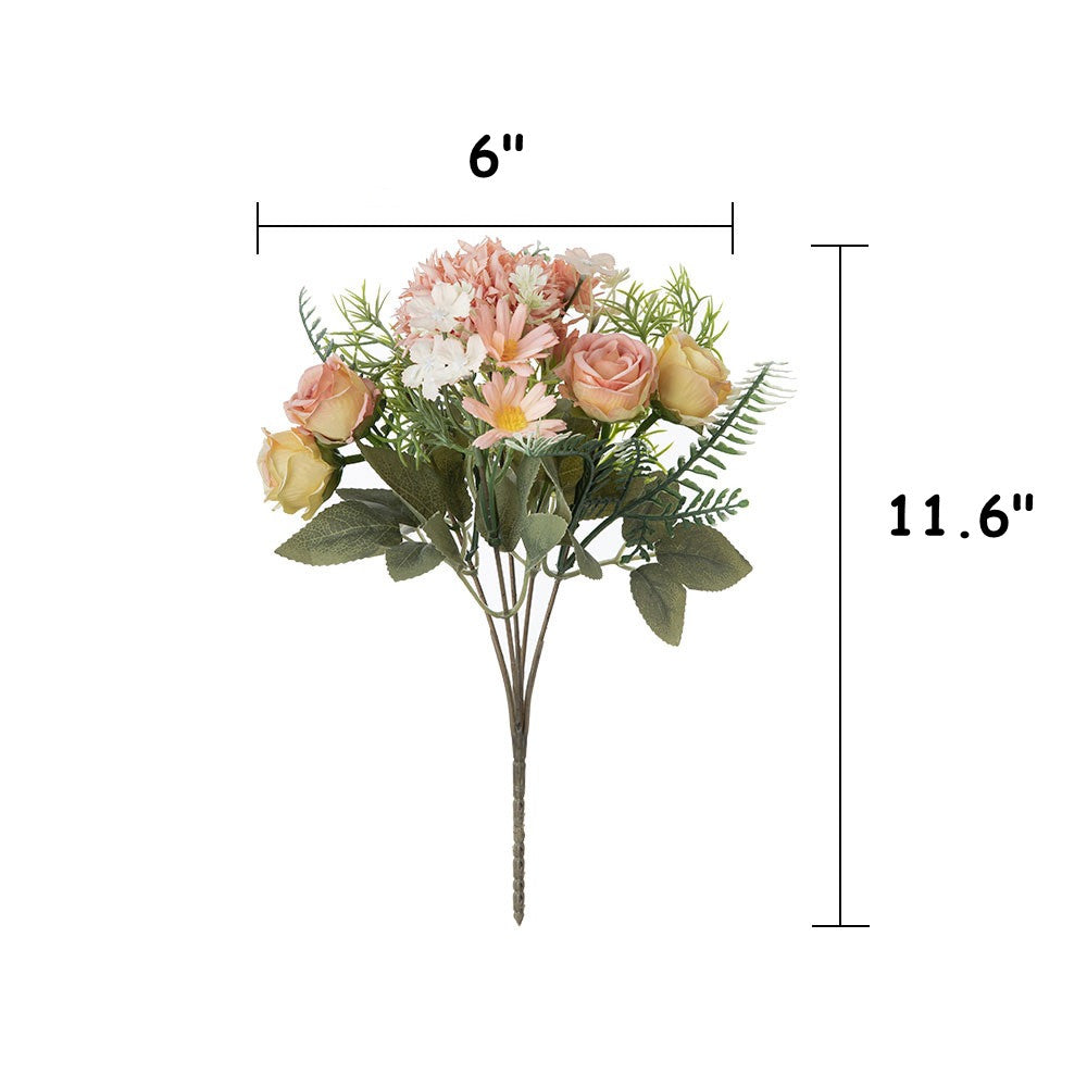 Rosas artificiales con resistencia a los rayos UV de 12" x 6" para jardín, balcón y terraza - Amarillo