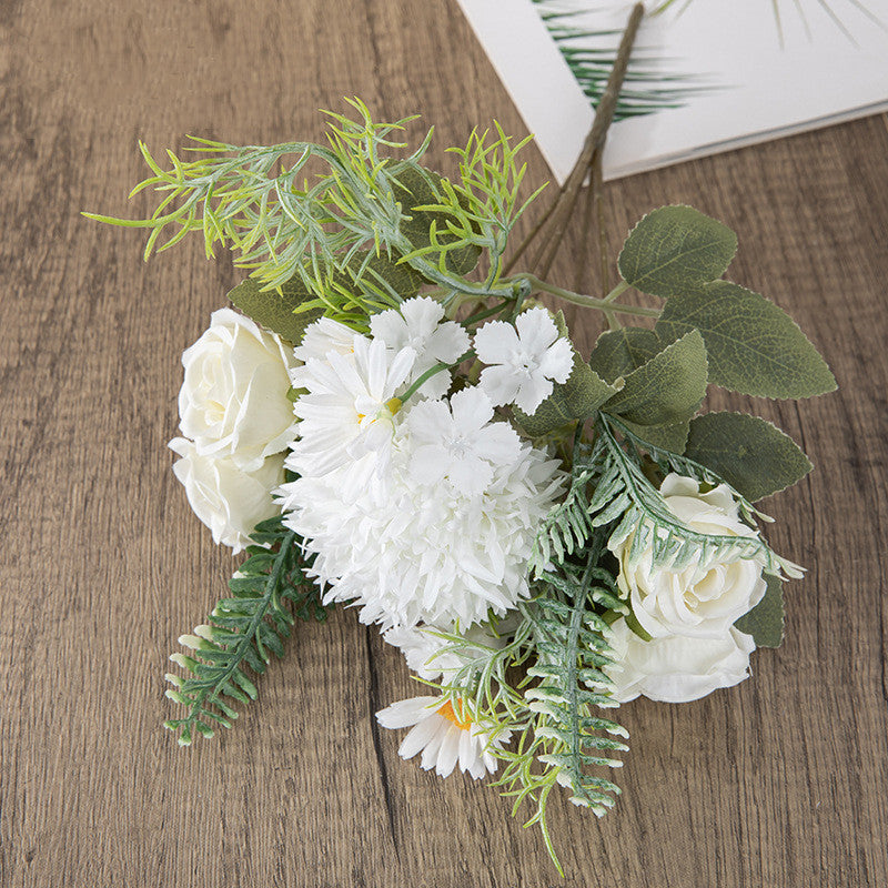Rosas artificiales con resistencia a los rayos UV de 12" x 6" para jardín, balcón y terraza - Champán