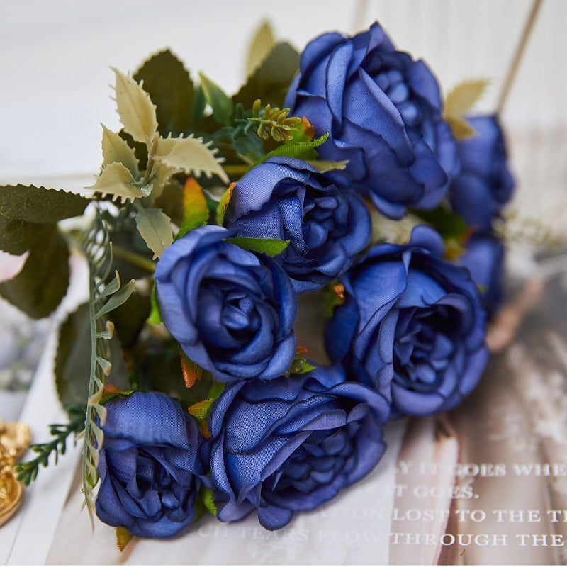 Rosas artificiales de 11" para bodas y eventos - Dark coffee