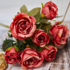Rosas artificiales de 11" para bodas y eventos - Amarillo/verde