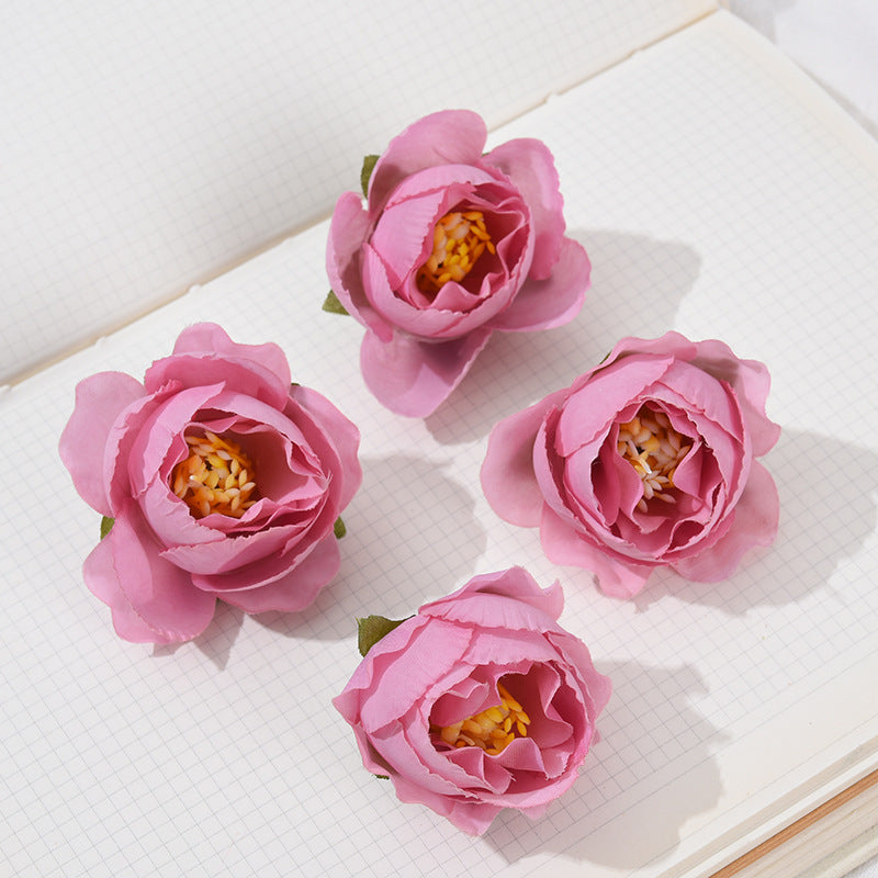 Rosas artificiales de 2" x 2" 50 piezas para bodas y eventos - Coral