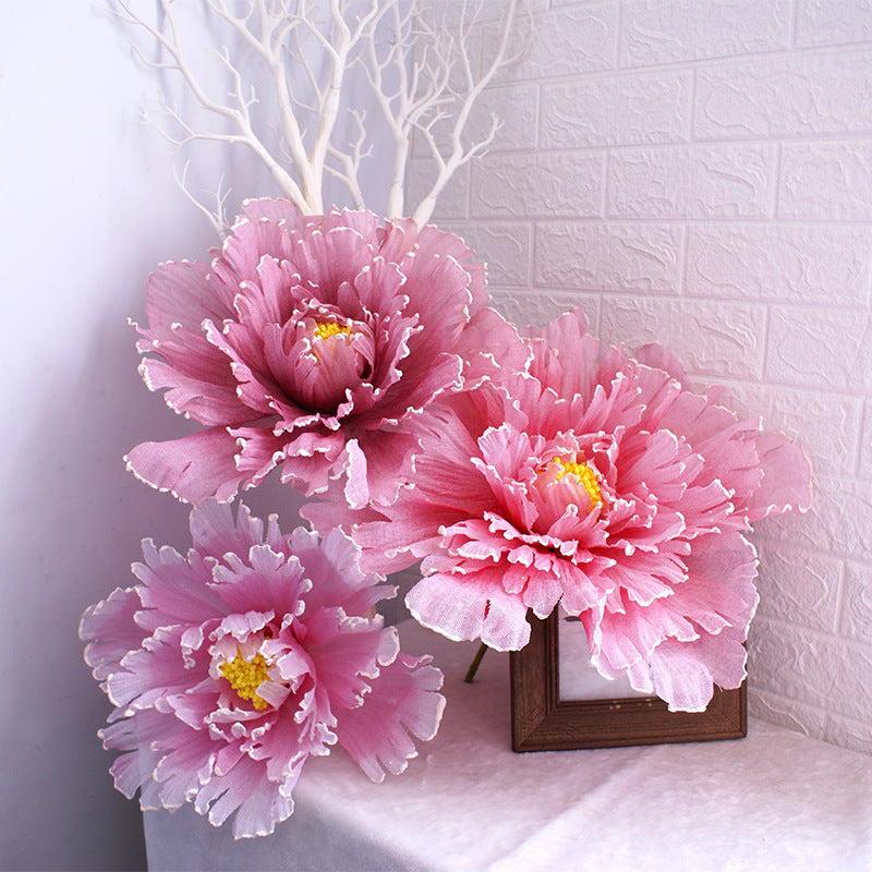 Peonías artificiales de 15" x 5" para bodas y eventos - 11.8" Coral