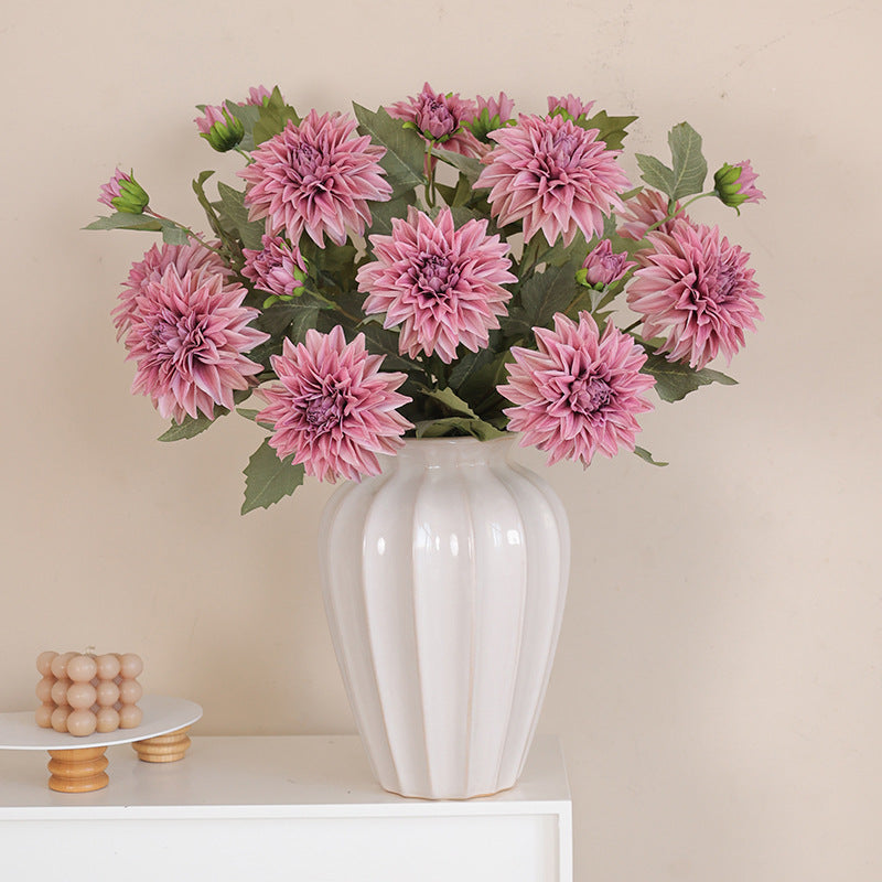 Dalias artificiales de 25" 6 piezas para bodas y eventos - Morado