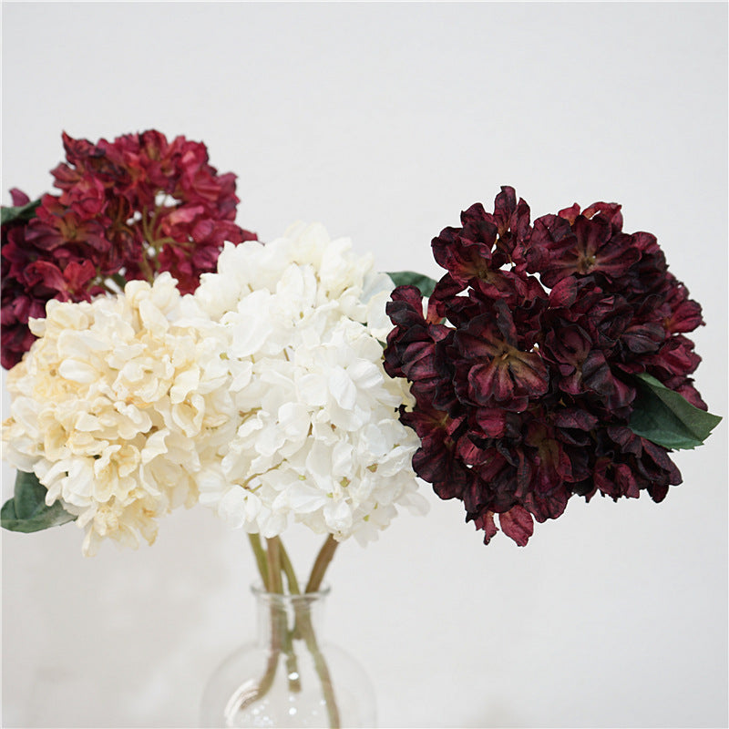 Hortensias artificiales de 13" para bodas y eventos - Champán