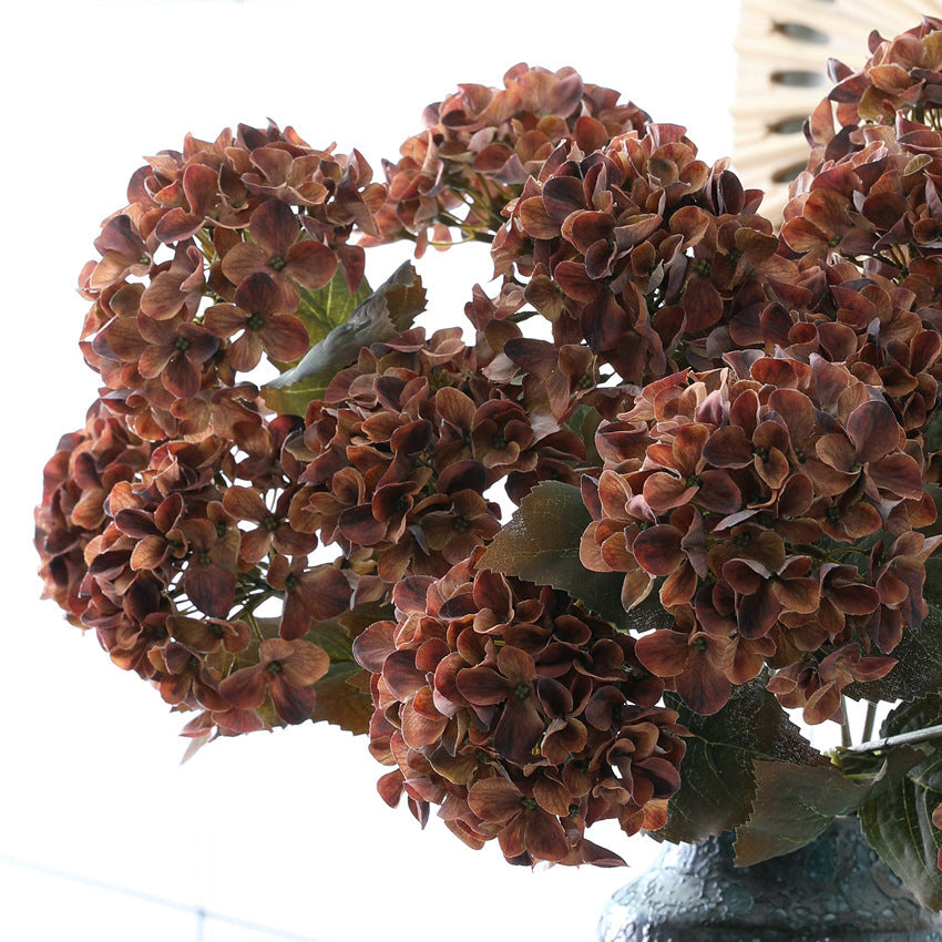 Hortensias artificiales con resistencia a los rayos UV de 17" para jardín, balcón y terraza - Morado