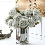 Hortensias artificiales con resistencia a los rayos UV de 17" para jardín, balcón y terraza - Marrón