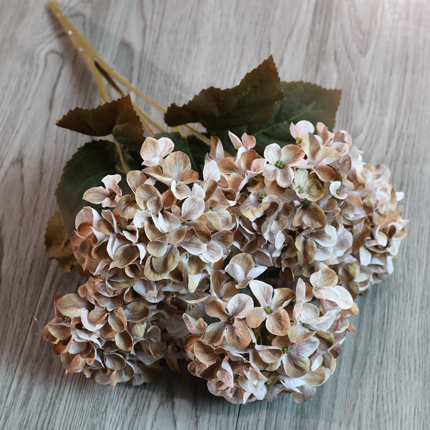 Hortensias artificiales con resistencia a los rayos UV de 17" para jardín, balcón y terraza - Azul/blanco
