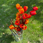 Tulipanes artificiales de 40" para bodas y eventos - Naranja