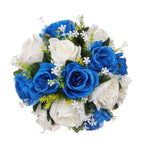 Rosas artificiales de 5" x 9" 2 piezas para bodas y eventos - Champán/blanco