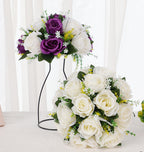 Rosas artificiales de 5" x 9" 2 piezas para bodas y eventos - Blanco