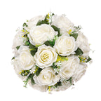 Rosas artificiales de 5" x 9" 2 piezas para bodas y eventos - Deep azul/blanco