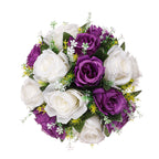 Rosas artificiales de 5" x 9" 2 piezas para bodas y eventos - Azul claro/blanco