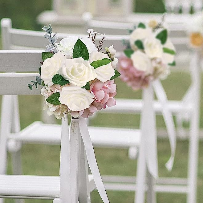 Rosas artificiales de 9" x 3" 25 piezas para bodas y eventos - Naranja quemado