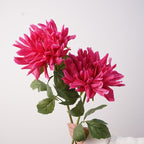 Dalias artificiales con resistencia a los rayos UV con tacto real de 23.6" para jardín, balcón y terraza - Mauve rosa/blanco