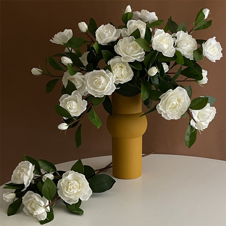 Tallos artificiales de 24" para jardín, balcón y terraza - Blanco